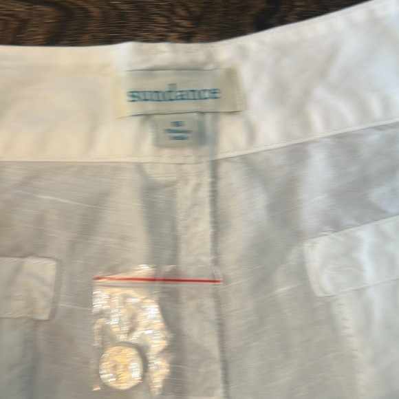 Sundance Catalog White Linen Shorts 16 NWT Lace Trim Pockets Cotton Coastal - Picture 4 of 7